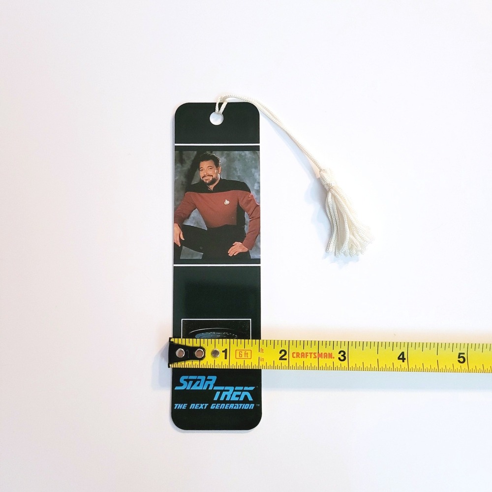 Vintage 90s Star Trek William Riker Bookmark -Jonathan Frakes - 1991 Antioch USA - Picture 4 of 10